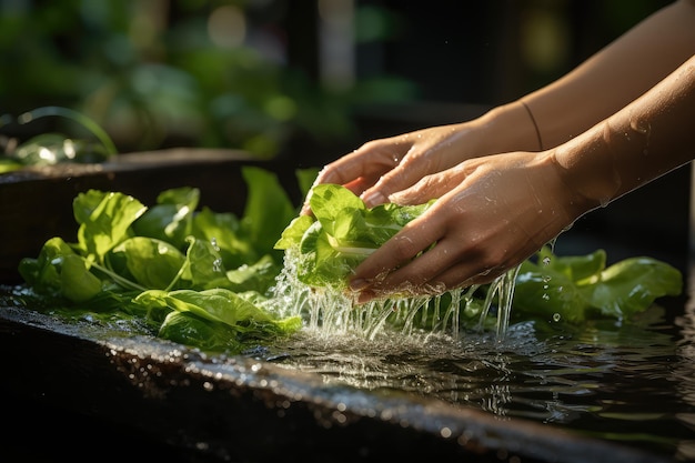 hand washing organic fruits and vegetables water splash professional advertising food photography