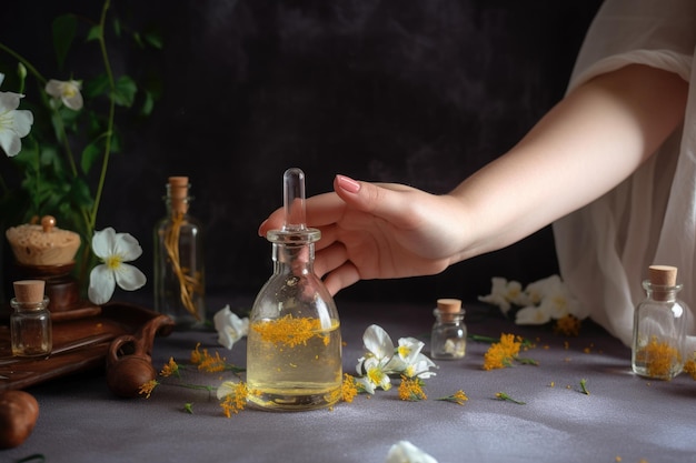 Hand wellness and skincare for natural cosmetics against a studio background