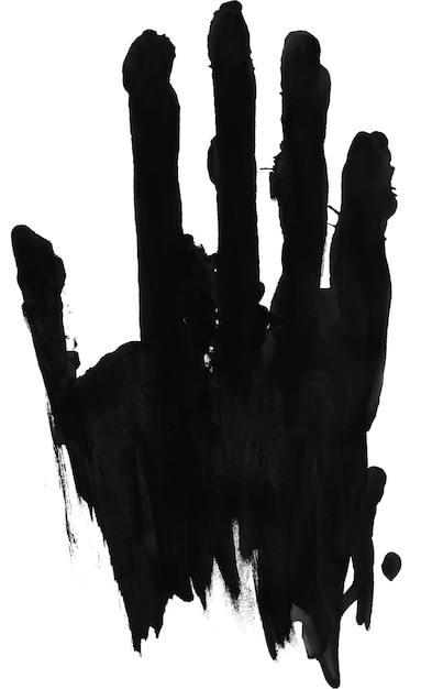 A hand with black paint and a black paint that says " the word " on it. "