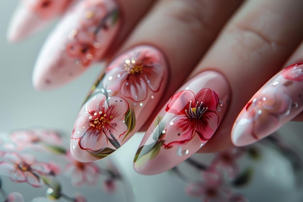 A hand with a flower design on it