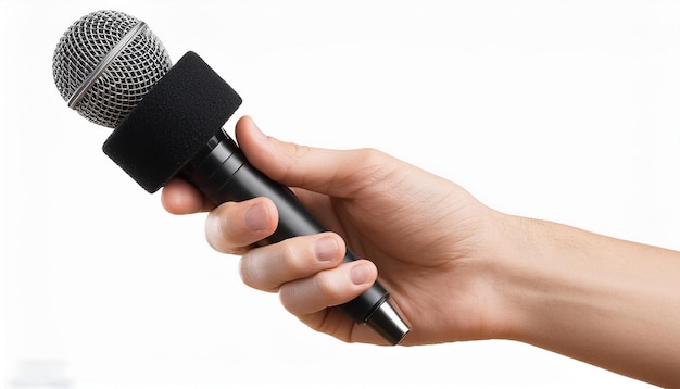 Hand with microphone removed