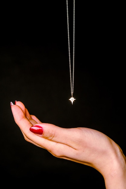 a hand with a star on it and a string that has a star on it