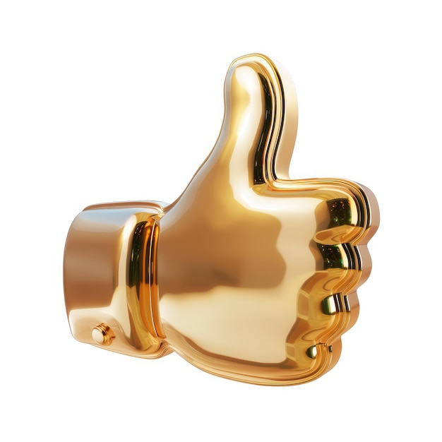 Photo a hand with a thumb up in a gold ring