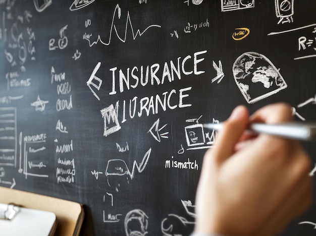 Photo hand writing insurance on blackboard