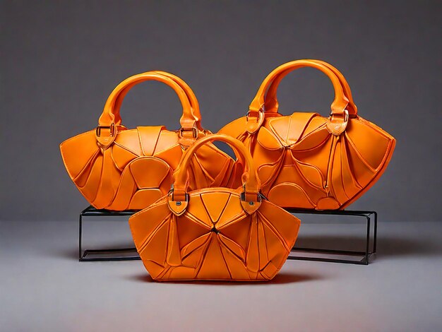 Photo handbags shaped like orange segments