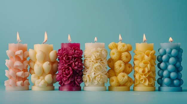 Photo handcarved decorative wax candles