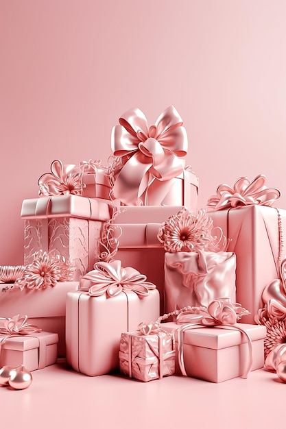 Handcraft gift boxes isolated on color background AI generated