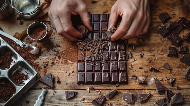 Photo handcrafted delight of homemade chocolate