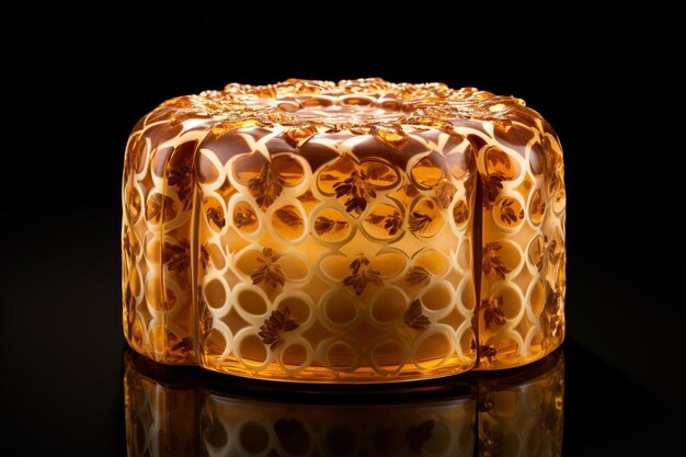 Photo handcrafted panettone with glistening glaze