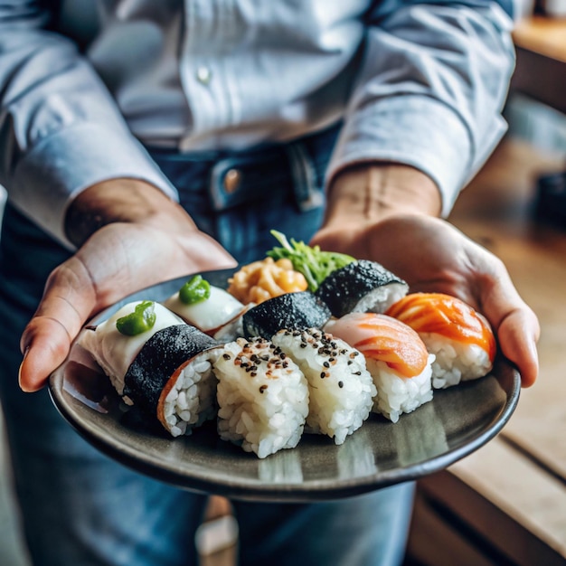 Photo handcrafted sushi perfection