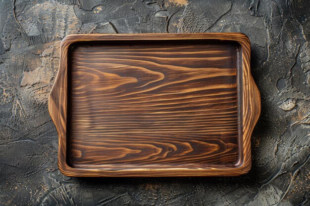 Photo handcrafted wooden decorative tray