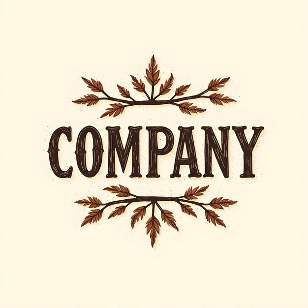 Photo handdrawn artisanal company logo with nature elements