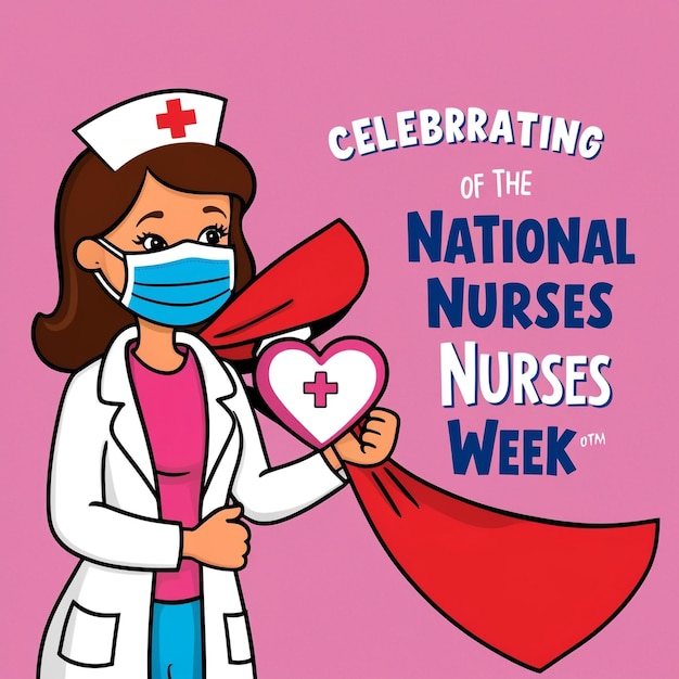 Photo handdrawn background for national nurses week celebration