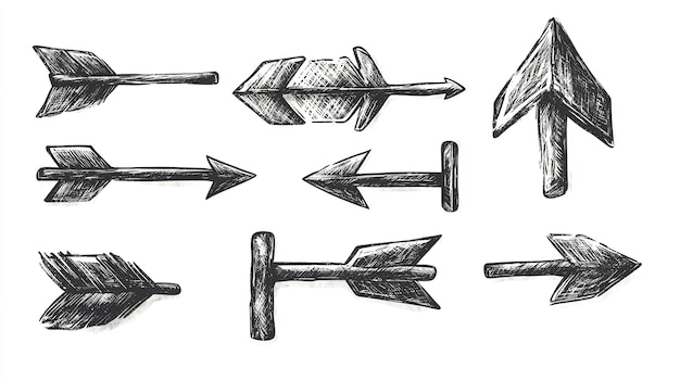 HandDrawn Black and White Arrow Icons