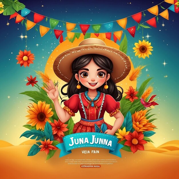 HandDrawn Festas Juninas Celebration Background for Festa Junina Holiday