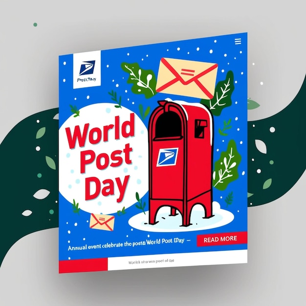 Photo handdrawn flat design landing page template for world post day