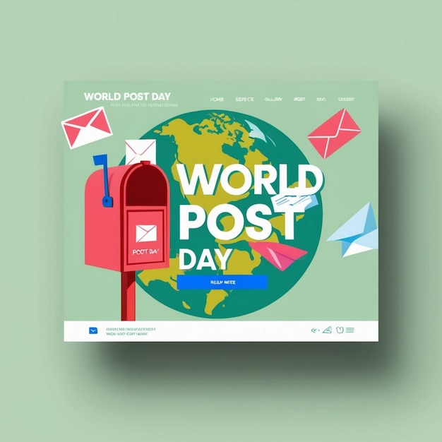 Photo handdrawn flat design landing page template for world post day