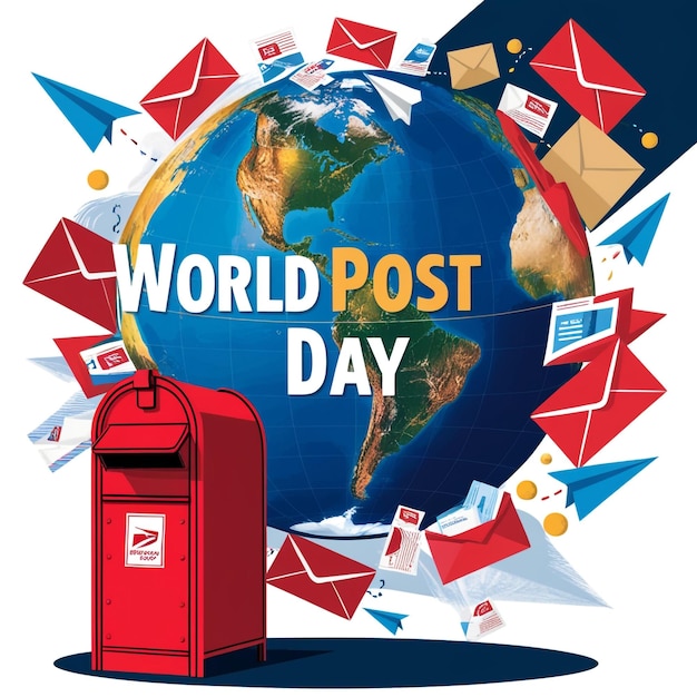 HandDrawn Flat Illustration for World Post Day