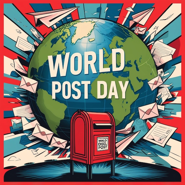 HandDrawn Flat Illustration for World Post Day