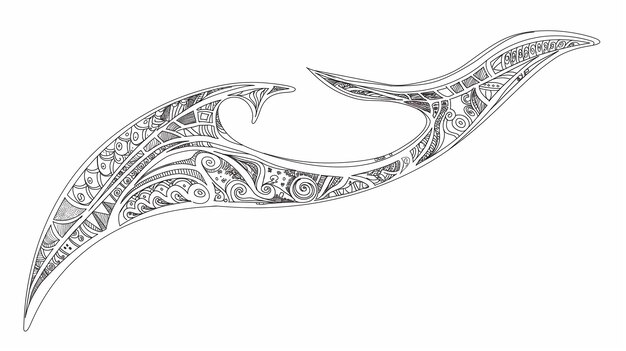 Photo handdrawn illustration of a boomerang with intricate designs of australia