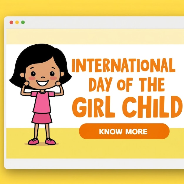 HandDrawn Landing Page Template for International Day of the Girl Child