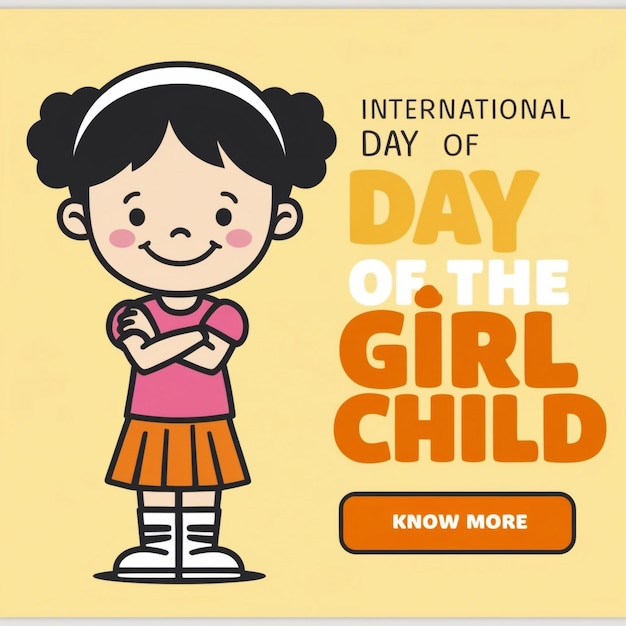 HandDrawn Landing Page Template for International Day of the Girl Child