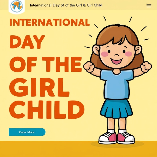 HandDrawn Landing Page Template for International Day of the Girl Child