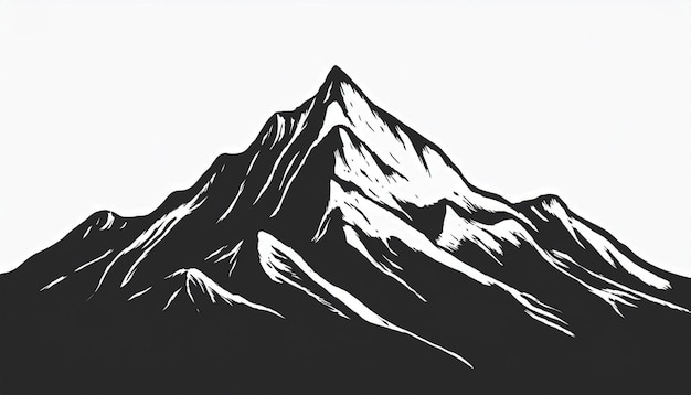 Photo handdrawn mountain silhouette artistic and minimalist landscape design