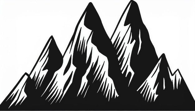 Photo handdrawn mountain silhouette artistic and minimalist landscape design