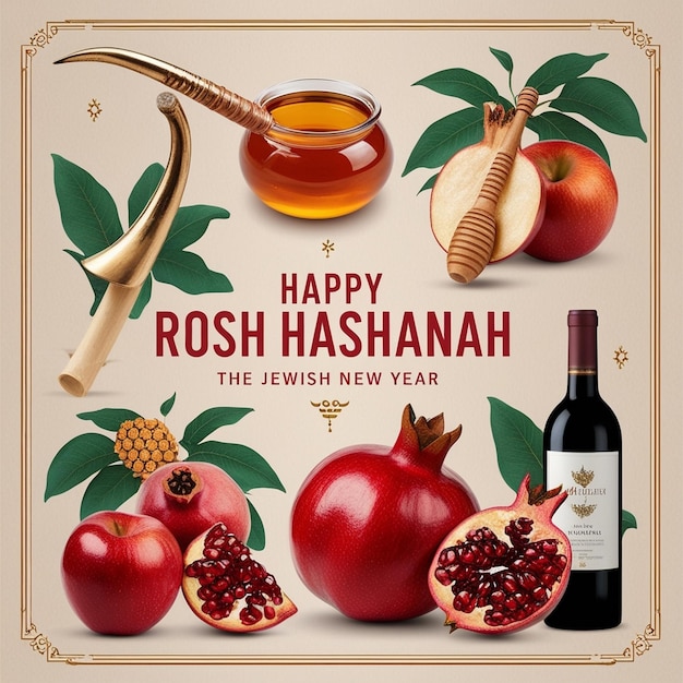 Photo handdrawn rosh hashanah background