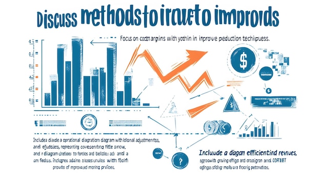 Photo handdrawn sketch of methods to increase profits and revenue