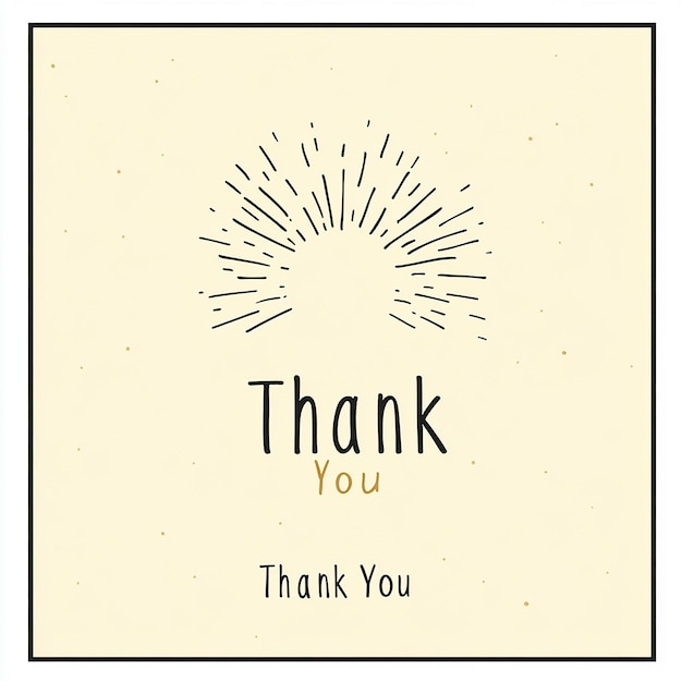 Photo handdrawn thank you with sunburst