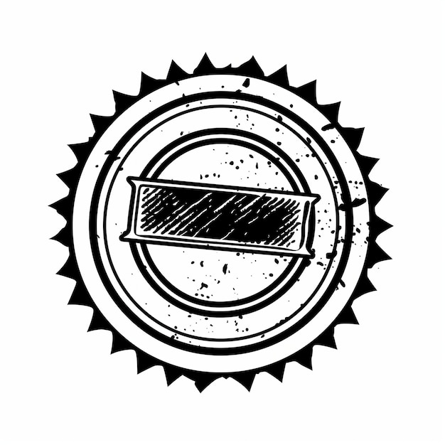 Photo a handdrawn vintage seal design with jagged edges and a blank center for customizable text on a white background