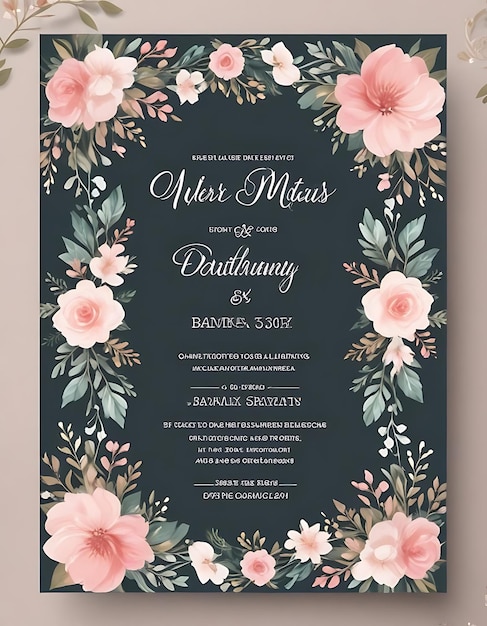 Handdrawn wedding invitation