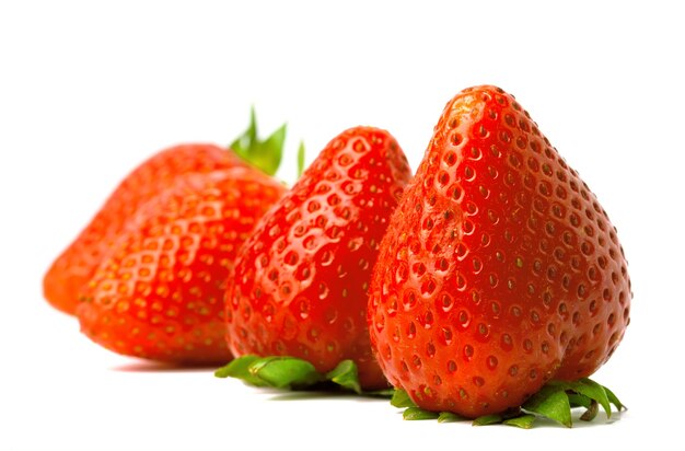 Handful of strawberry isolated