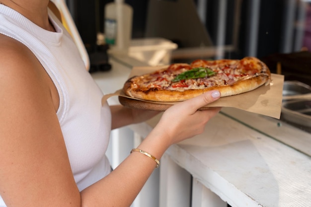 Handheld Fresh Gourmet Pizza