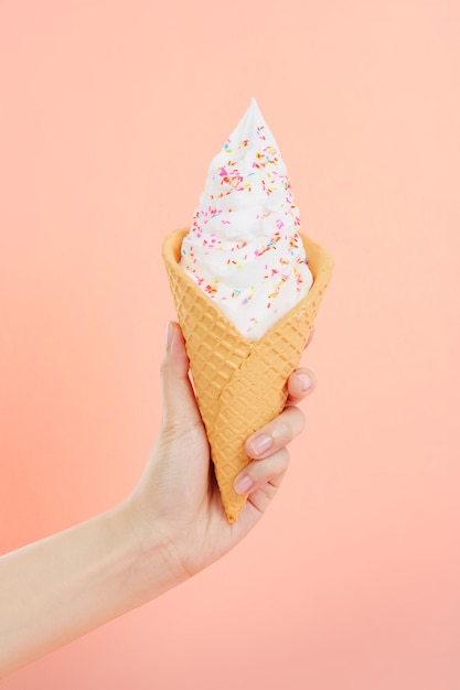 Handheld ice cream cone