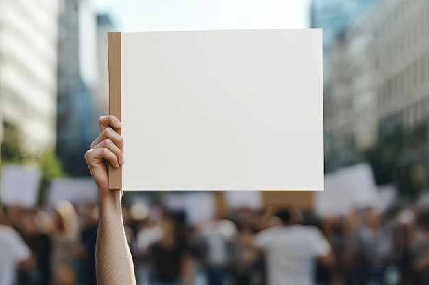 Handheld protest sign on white background 3d rendering illustration