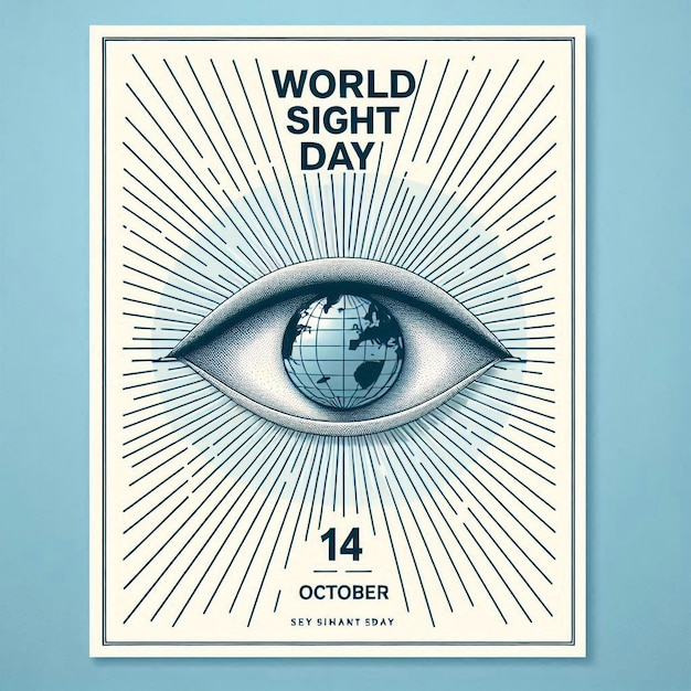 Photo handillustrated world sight day backdrop