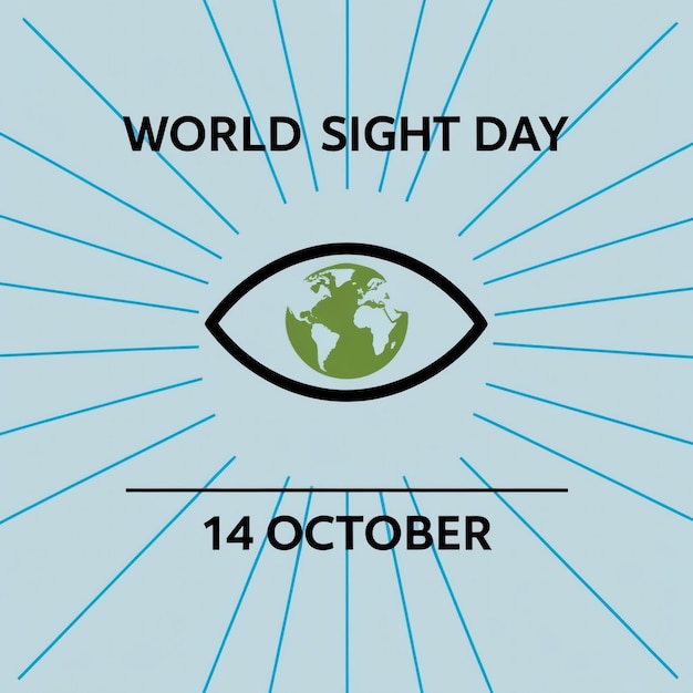 Photo handillustrated world sight day backdrop