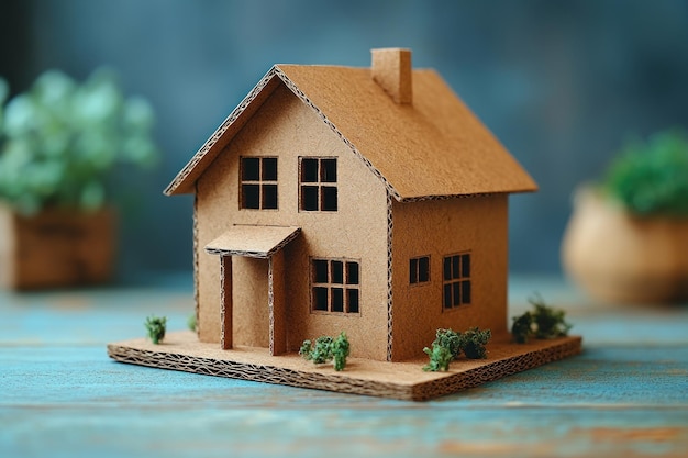 Handmade Cardboard House Model