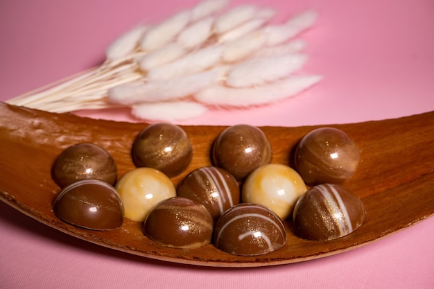 Handmade chocolates and sweets in the making.