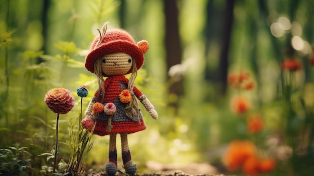 A handmade crochet doll showcasing the artistry of yarn crafts