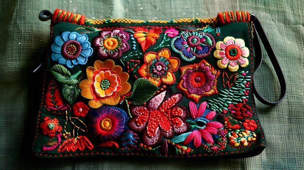 Photo a handmade embroidered embroidered handmade embroidery