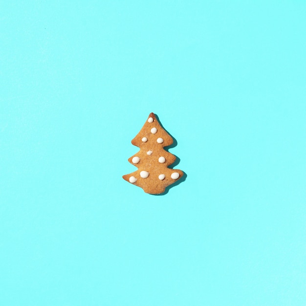 handmade ginger cookies on blue background