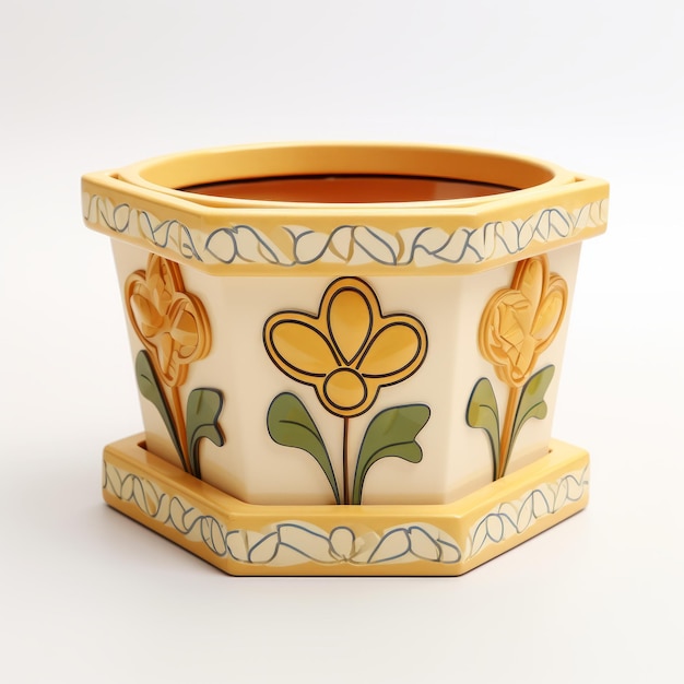 Handmade Glazed China Flowerpot Exquisite Detail And Art Deco Ornamentation