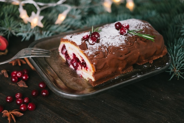 Handmade homemade sweets on a Christmas background. Cooking. Toning