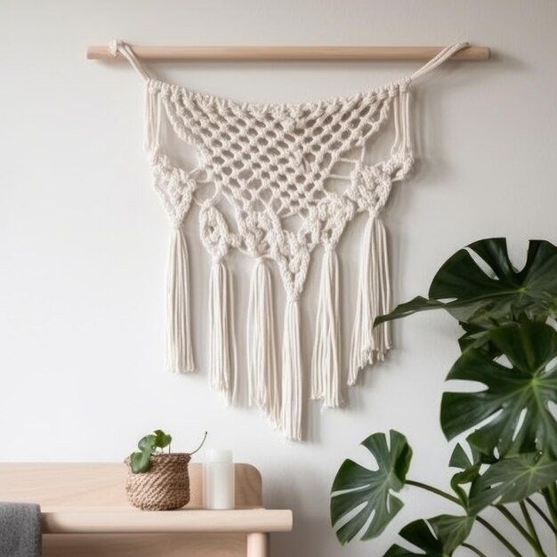 Handmade macrame design Illustration AI GenerativexA