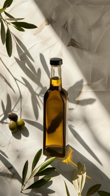 Photo handmade olive oil bottle