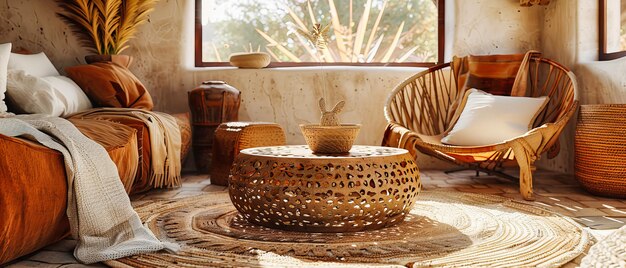 Handmade Pottery on Wooden Table Rustic Home Design Creative and Aromatic Decor for Comfort and Wellness